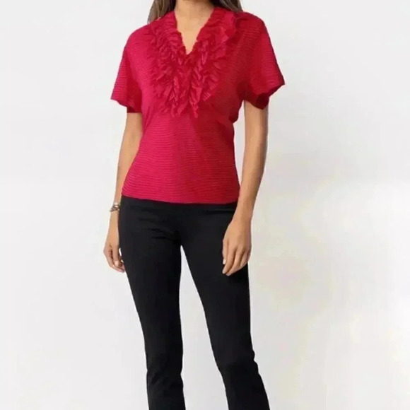 Soft Surroundings Striped Ruffled Tee - Picture 8 of 8